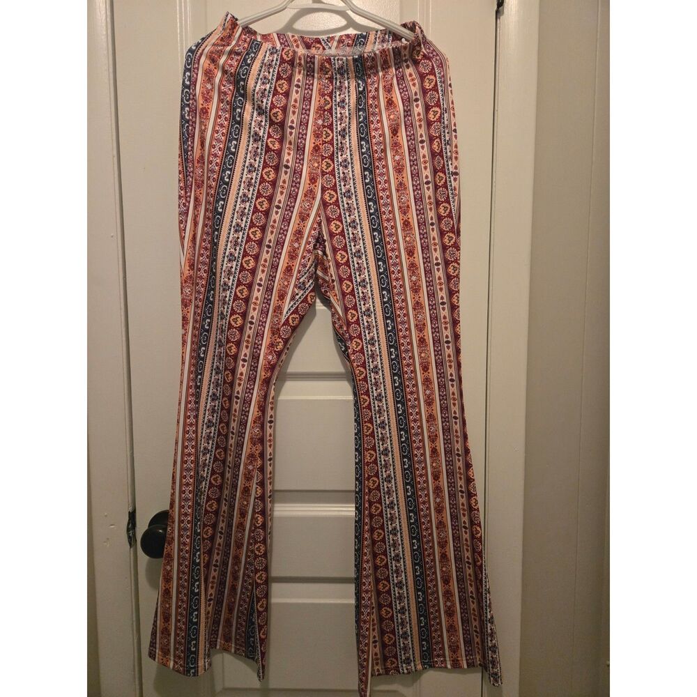 Multi Color Bootcut Pants by Shein size L